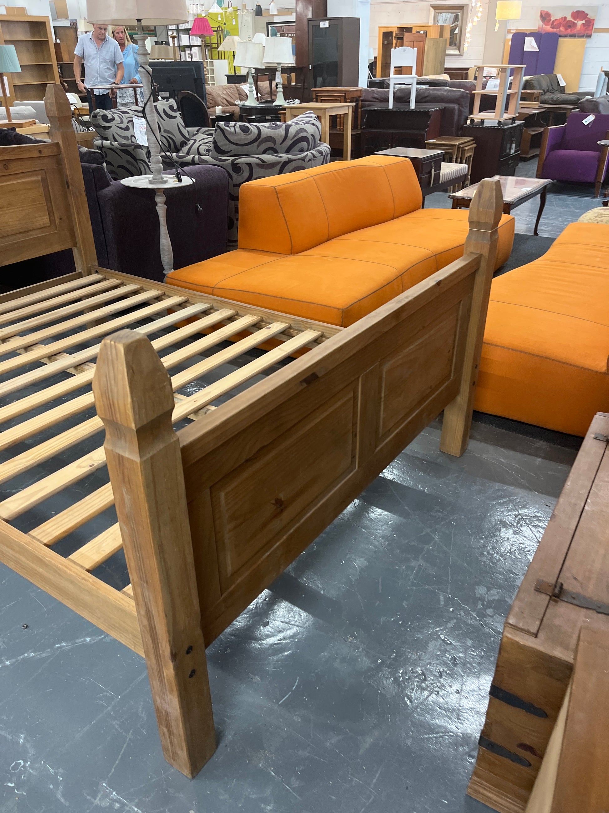 4 ft 6 corona waxed pine high end bed frame  1325