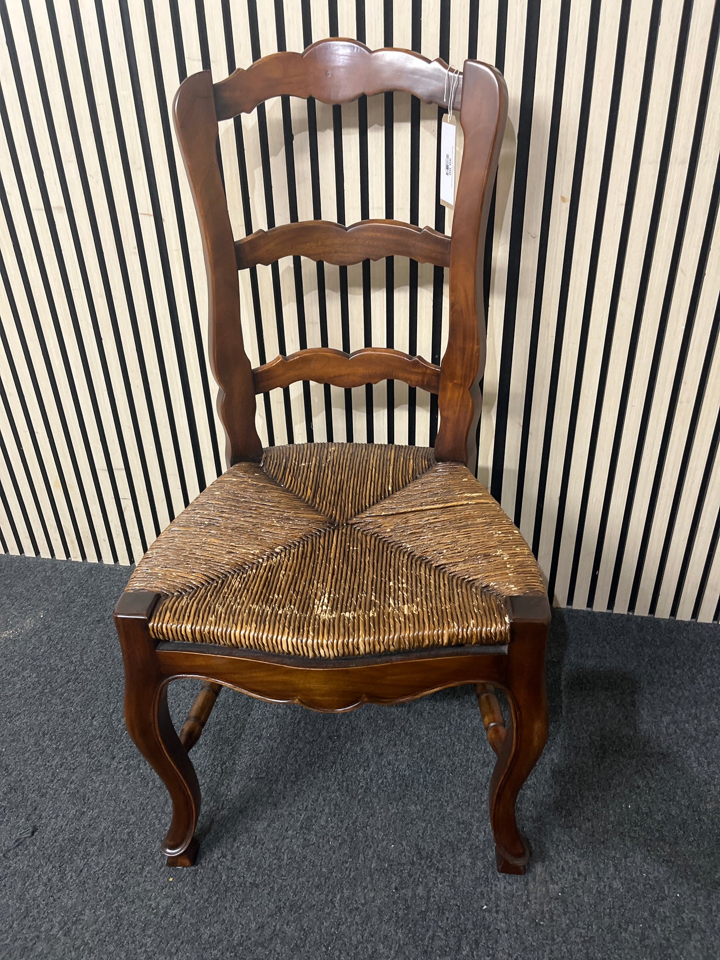 Wooden dark rush seat dining chair 43814