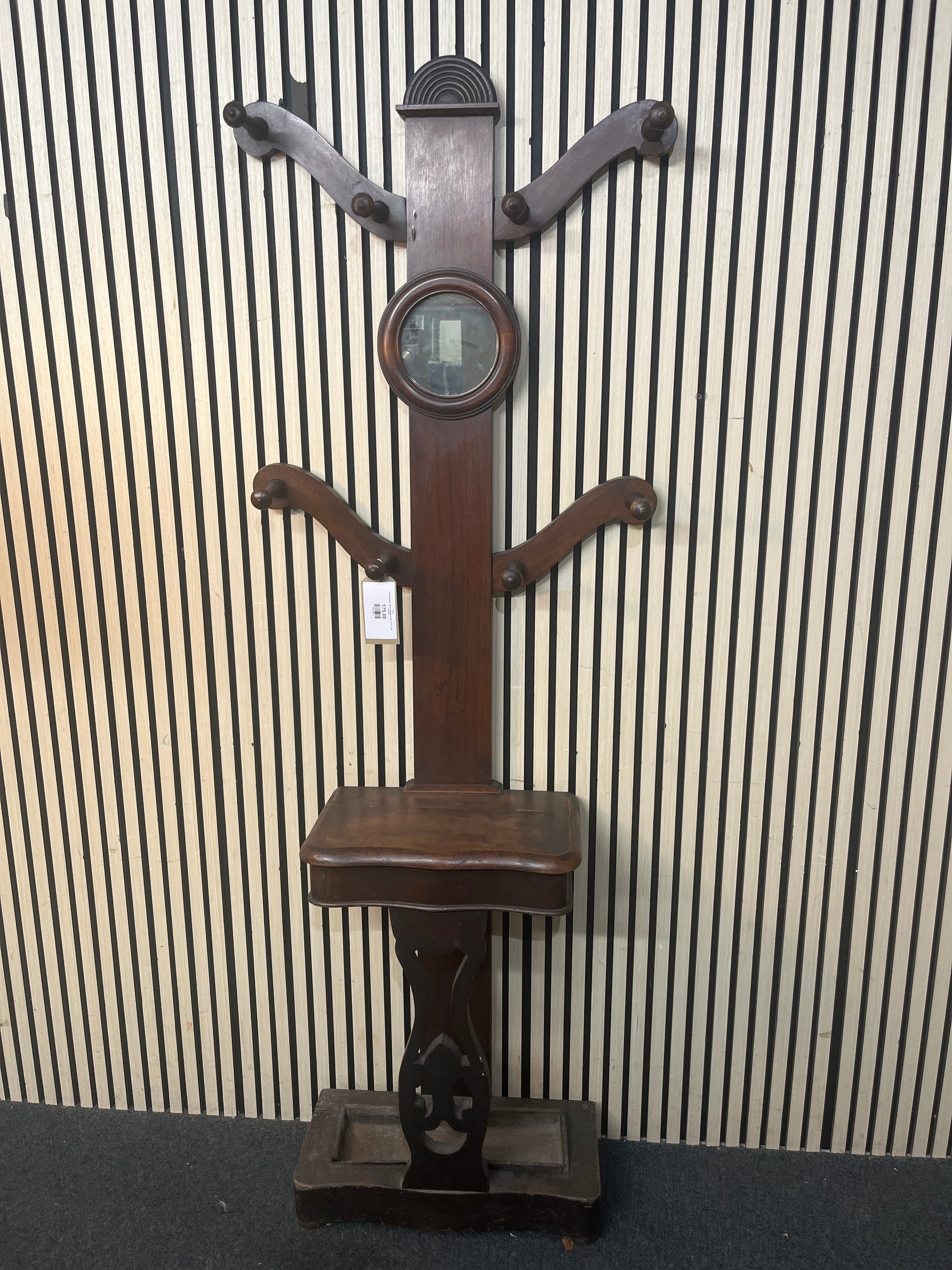 Solid Mahogany antique hallstand (H 200 x W 70 x D 30 cm) 43762