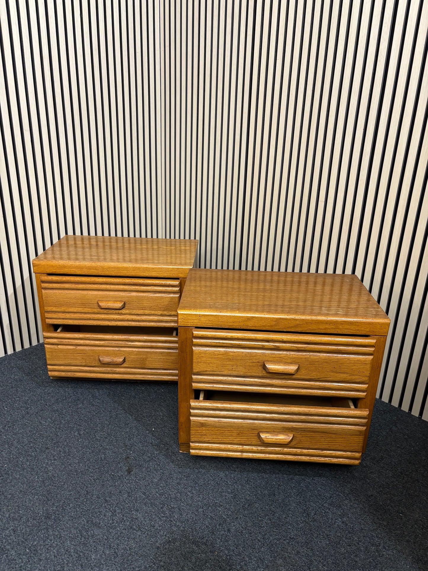 Teakwood two drawers bedside locker