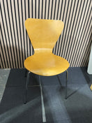 Switch Beech framed bistro canteen chair, chrome frame 2 image