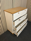 white laminate with wood top 2+1+1+1 drawer chest of drawers  (H 104 x W 88 x D 40 cm)  44618
