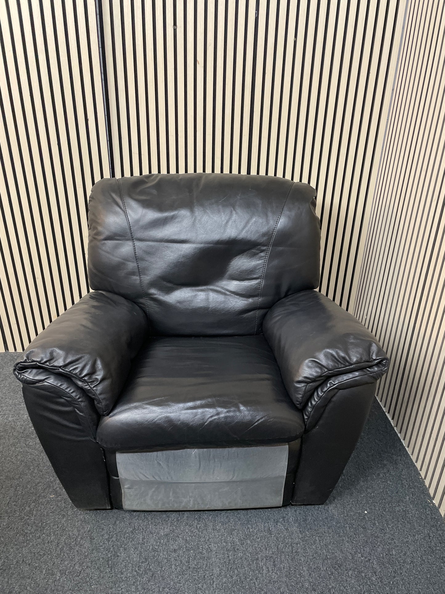Black leather recliner  1126