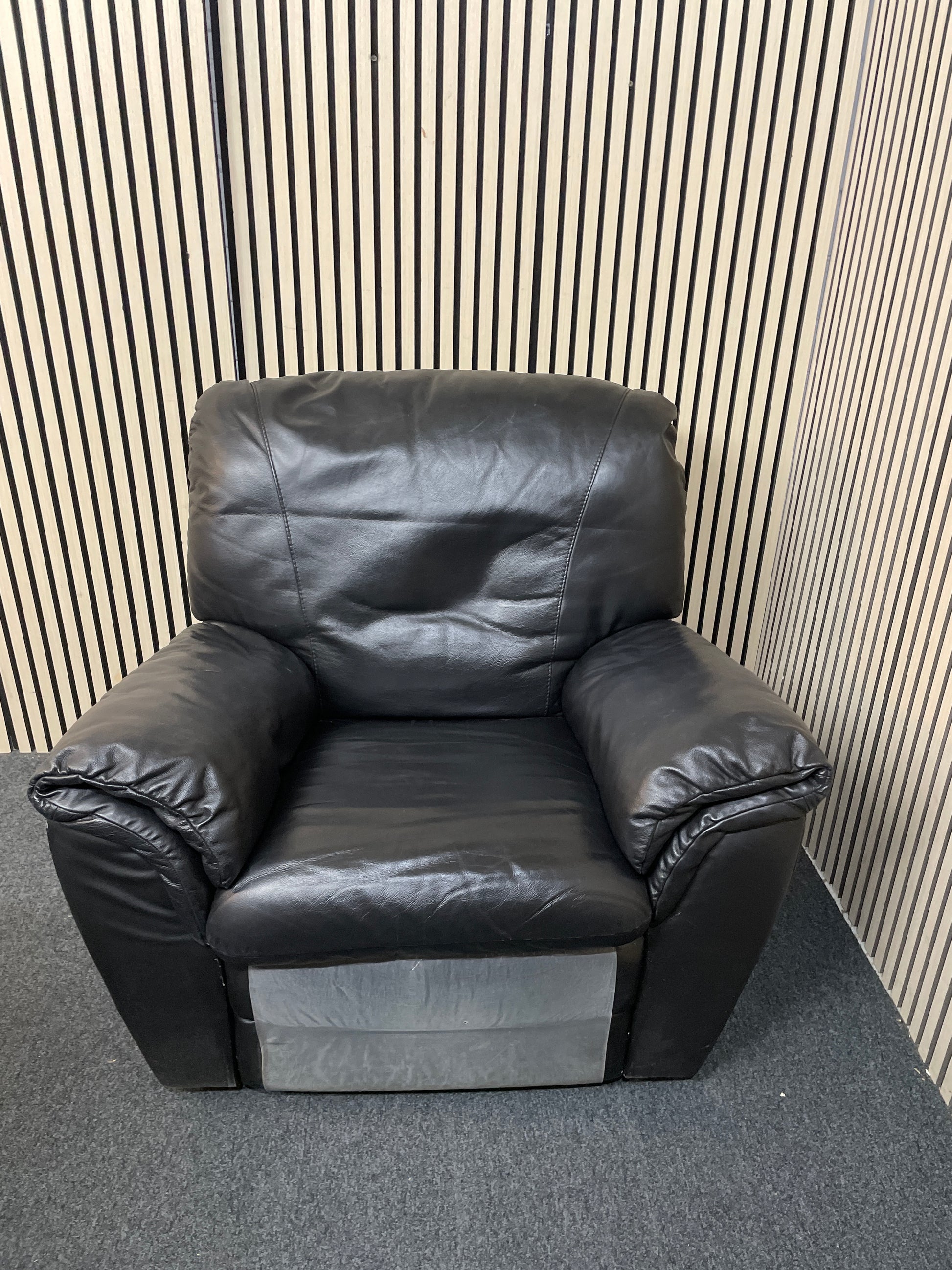 Black leather recliner  1126