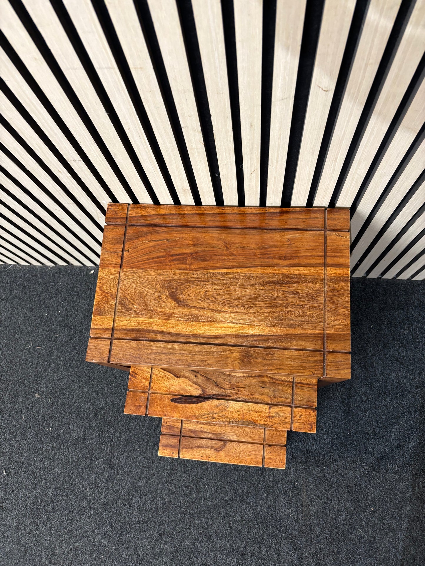 Dark wood nest of table  43622