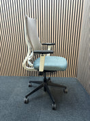 Switch Miku secondhand mesh task swivel chair with back height adjustment, synchronised mechanism and 3D adjustable arms- Teal seat fabric 2 image