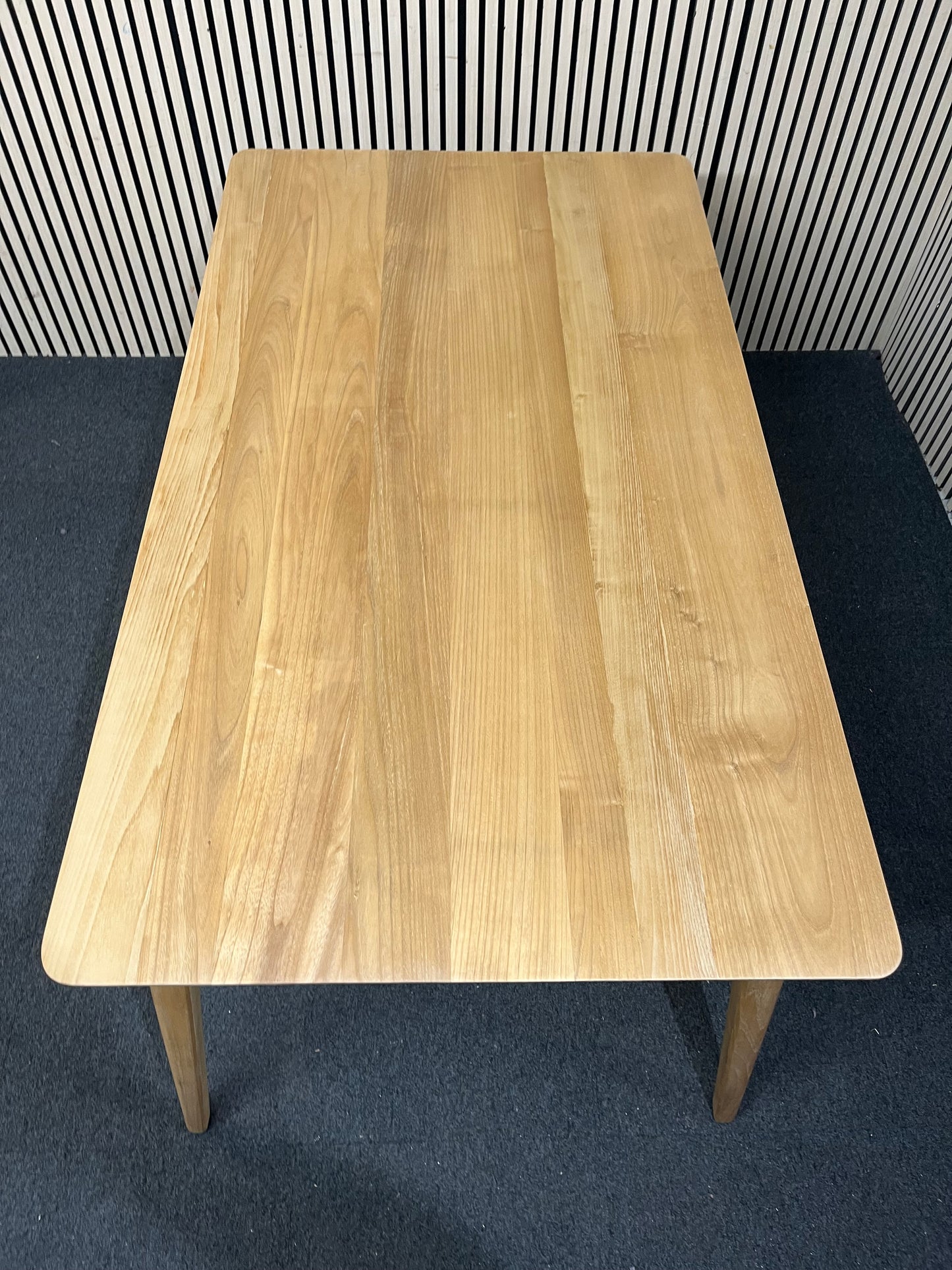 Natural oak large extendable dining table with oak legs (W 160 x D 89 cm)
 43540