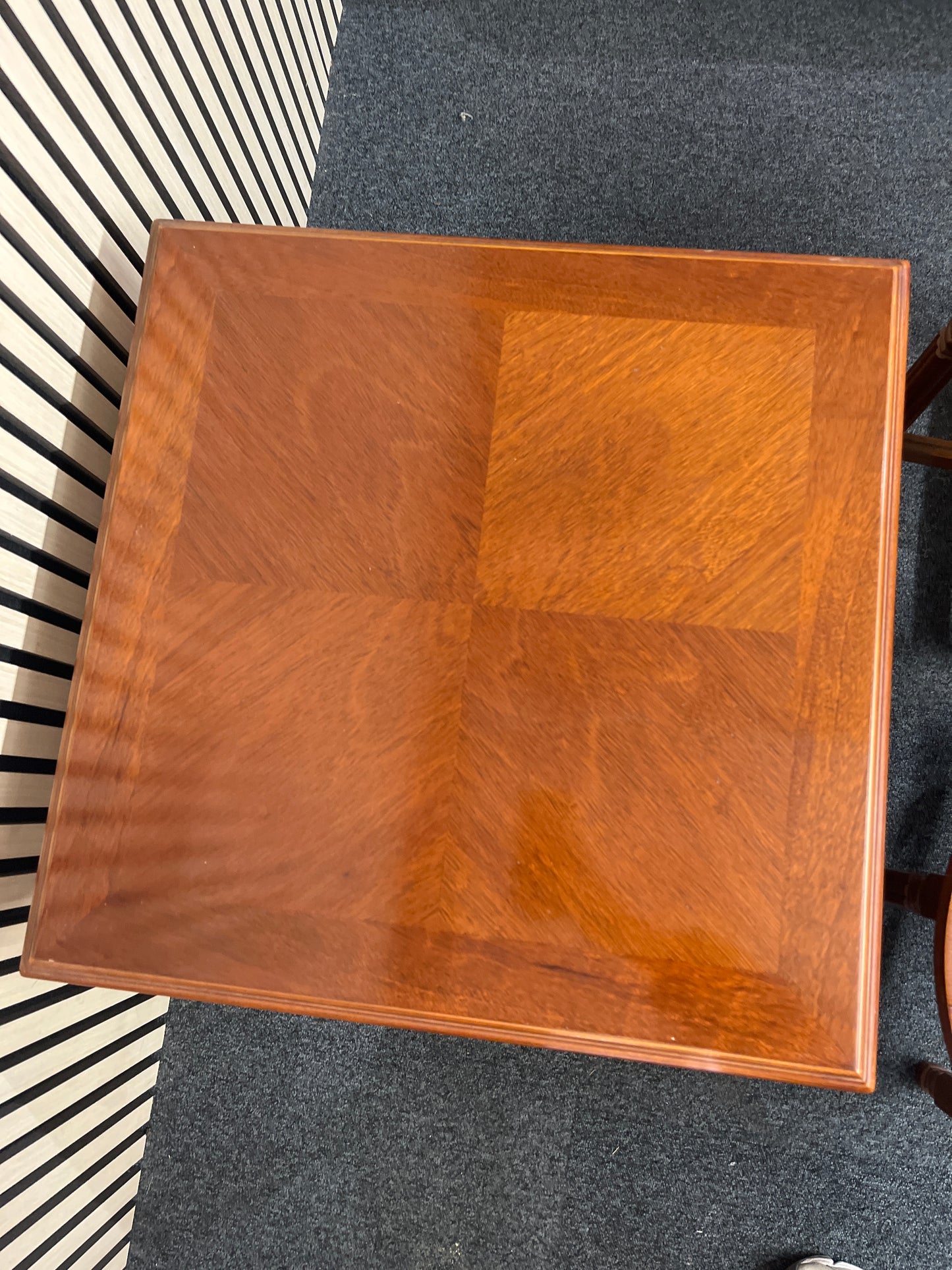 Ornate Mahogany nest of tables (H 43 x W 56 x D 56 cm)