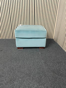 Turquoise fabric square poof  44716