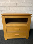 Switch Solid oak 2 drawer 1 shelf bedside locker (H 64 x W 60 x D 43 cm)  2225 2 image