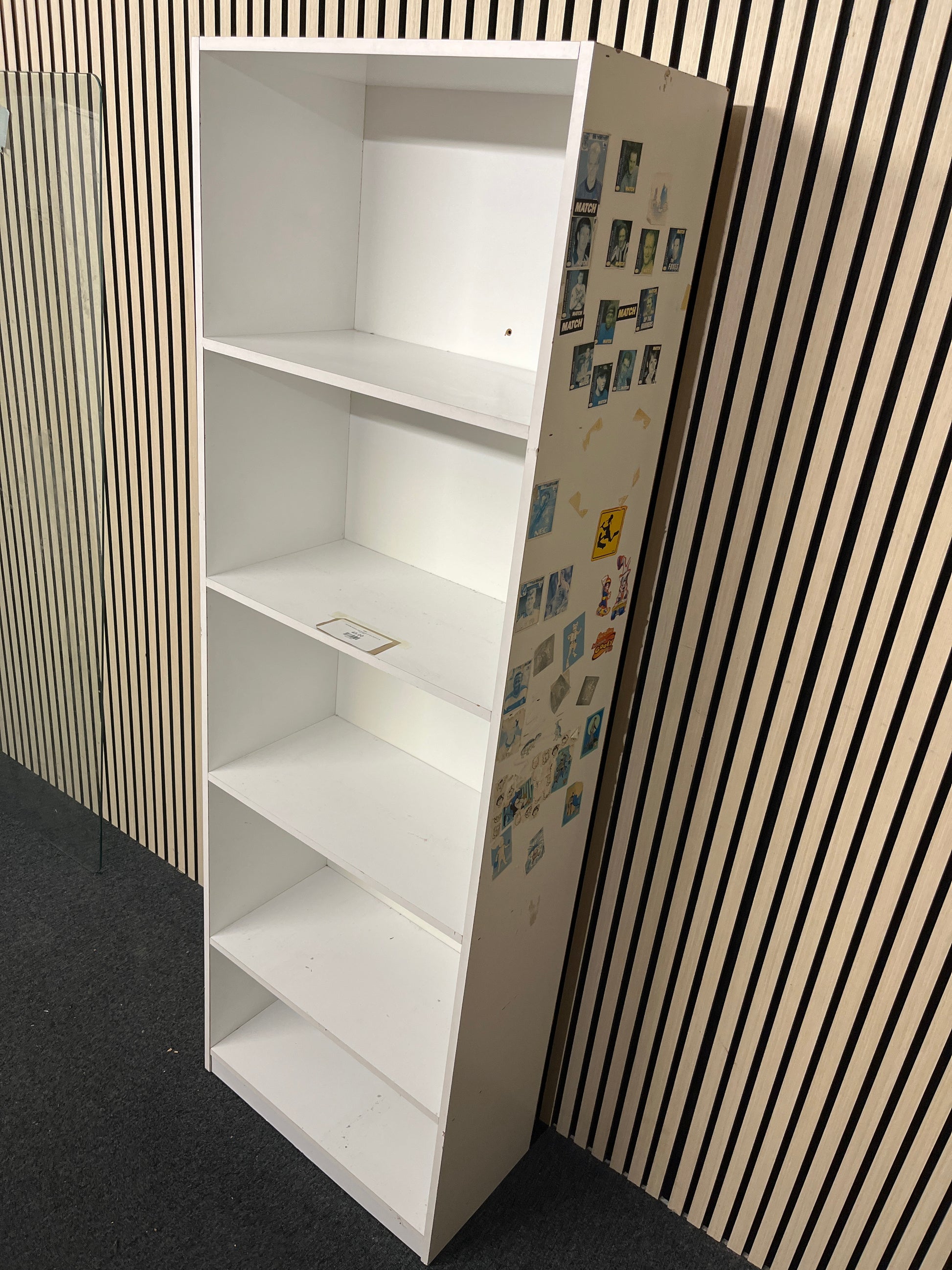 Tall white laminate open bookcase (H 183 x W 60 x D 30 cm) 3325