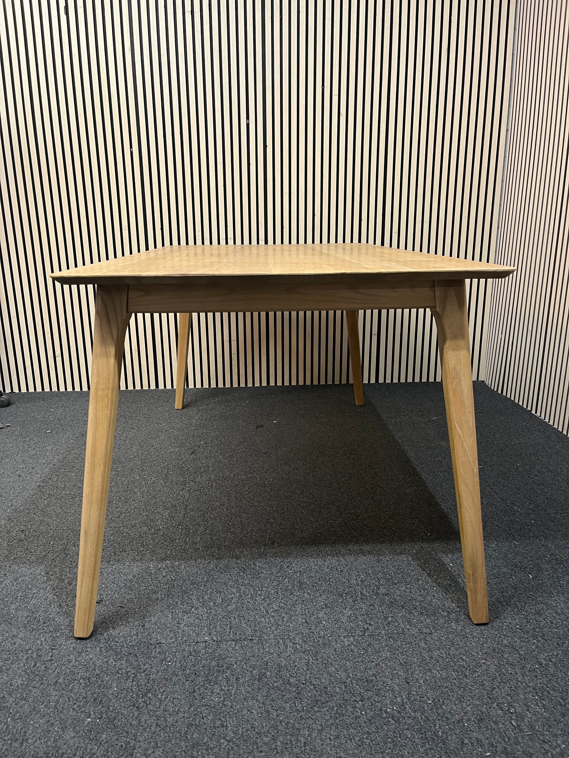 Natural oak large extendable dining table with oak legs (W 160 x D 89 cm)
 43540