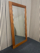 A large horizontal rectangular mirror featuring a solid oak frame, width 150 cm, length 75 cm  44704
