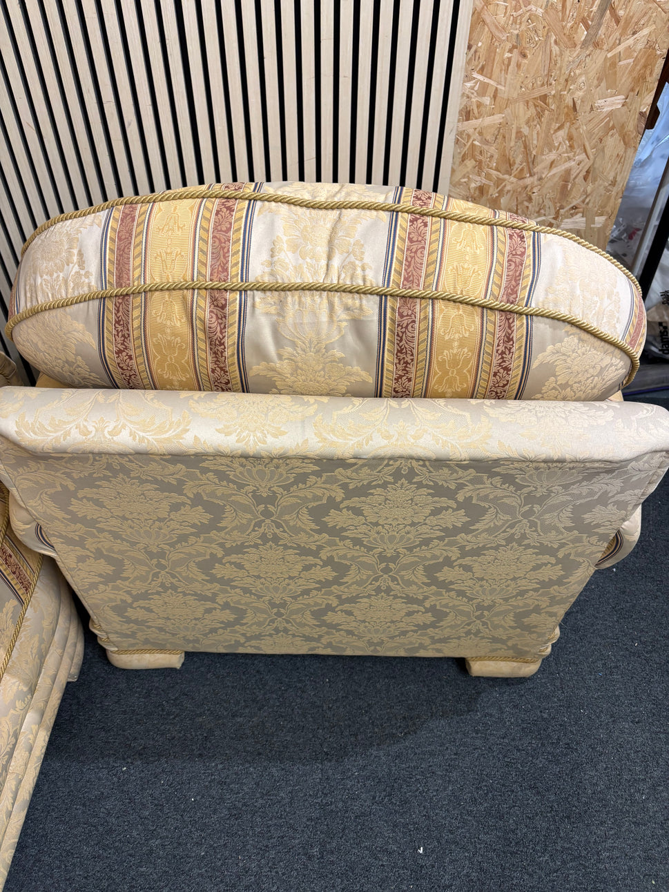 3+1+1 mixed cream fabric sofa suite with gold detailing 43677