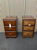 Switch Matching mahogany 3 drawer bedside lockers with brass trim and handles (SET OF TWO)  44292 2 image