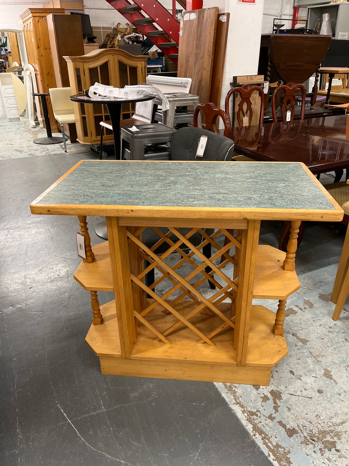 Kitchen island unit with green formica top  2125