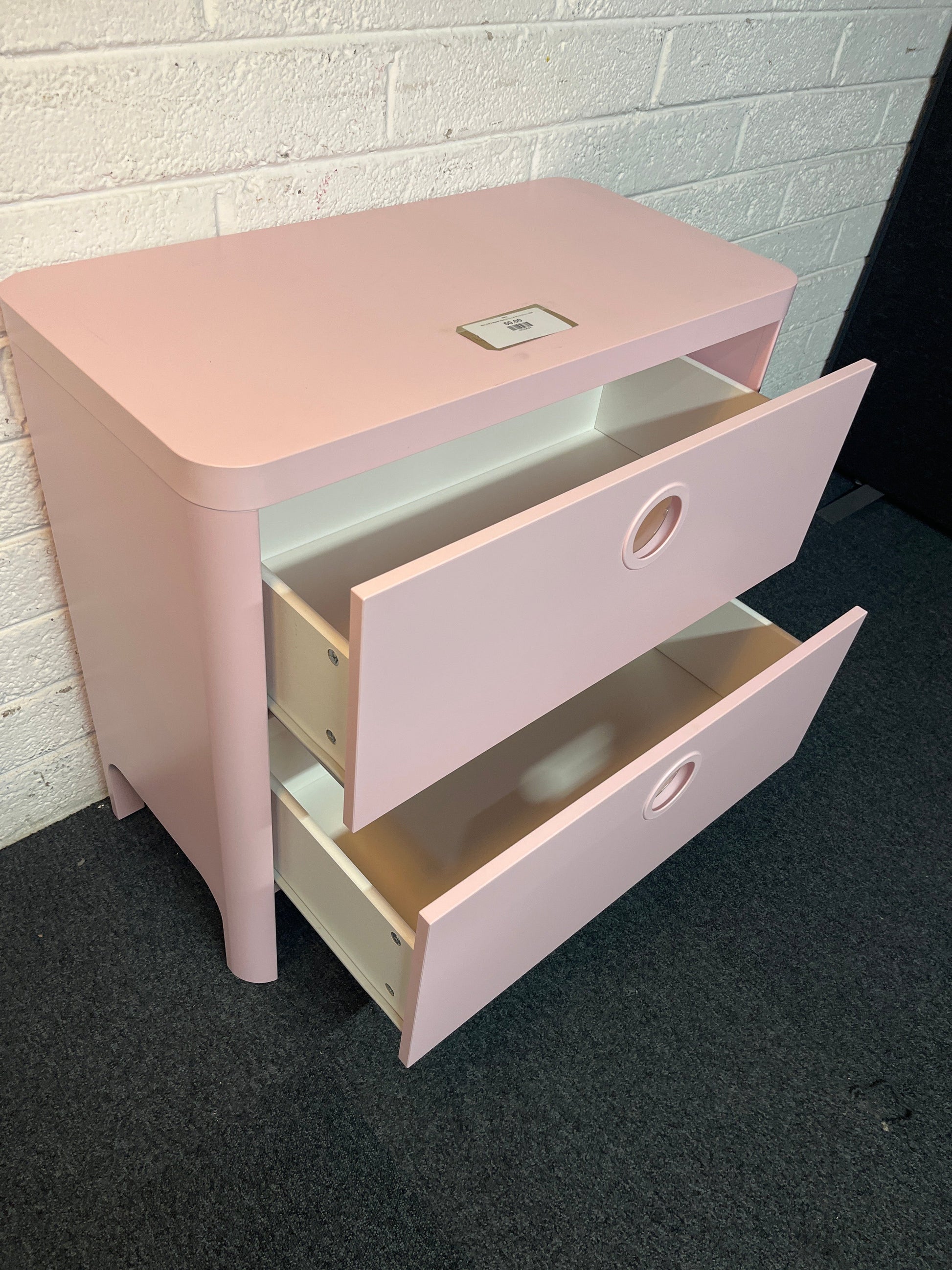 Ikea pink 2 drawer chest (H 75 x W 80 x D 40 cm  2225