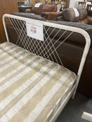 Switch 4ft 6 Ikea Nesttun white metal high headboard framed bed 3225 3 image