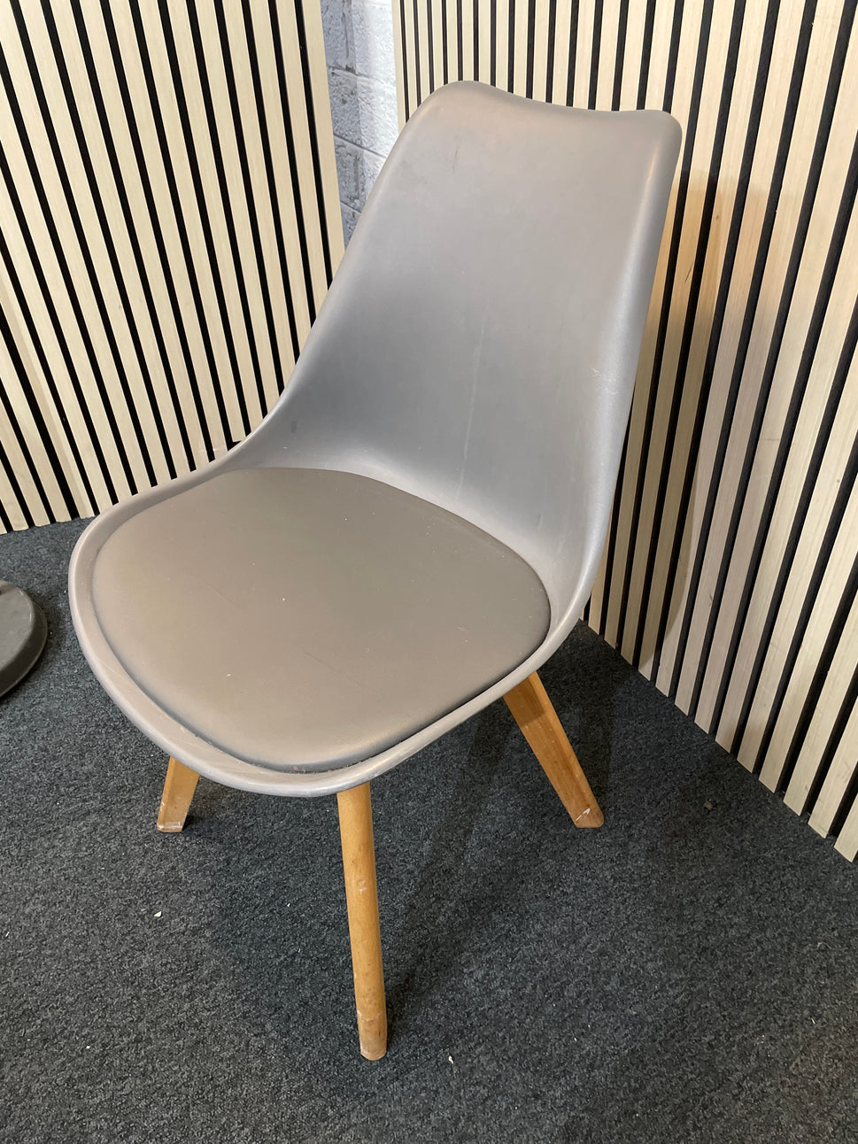 Grey curved seat wooden framed dining chairs 2425