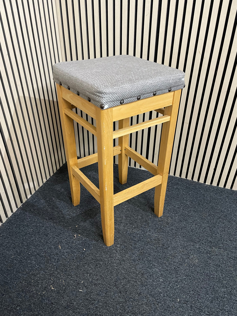 Fabric Square High Bar Stool 1126