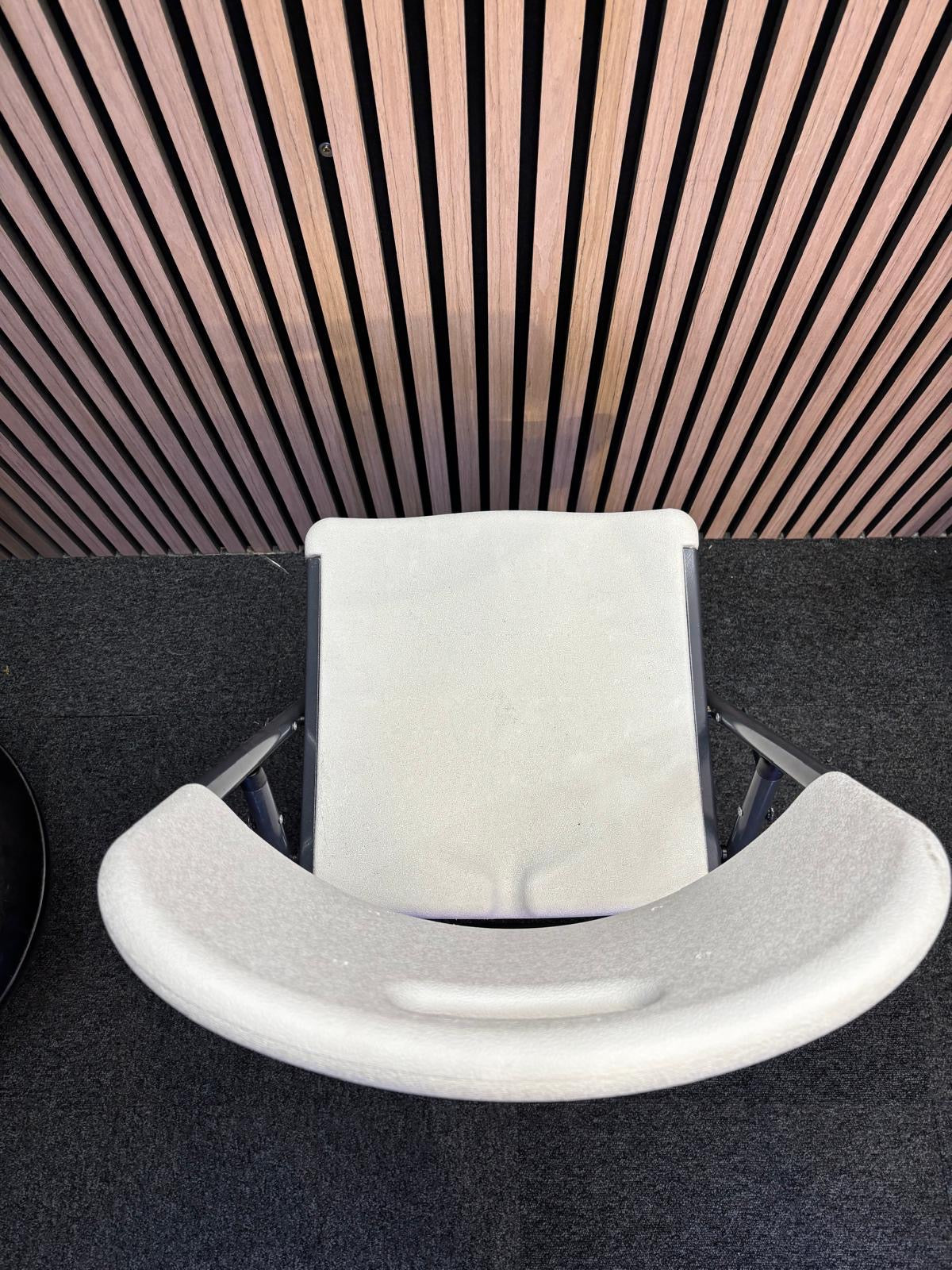 Ex Demo Hebe steel folding chair with blow moulded seat and back in white