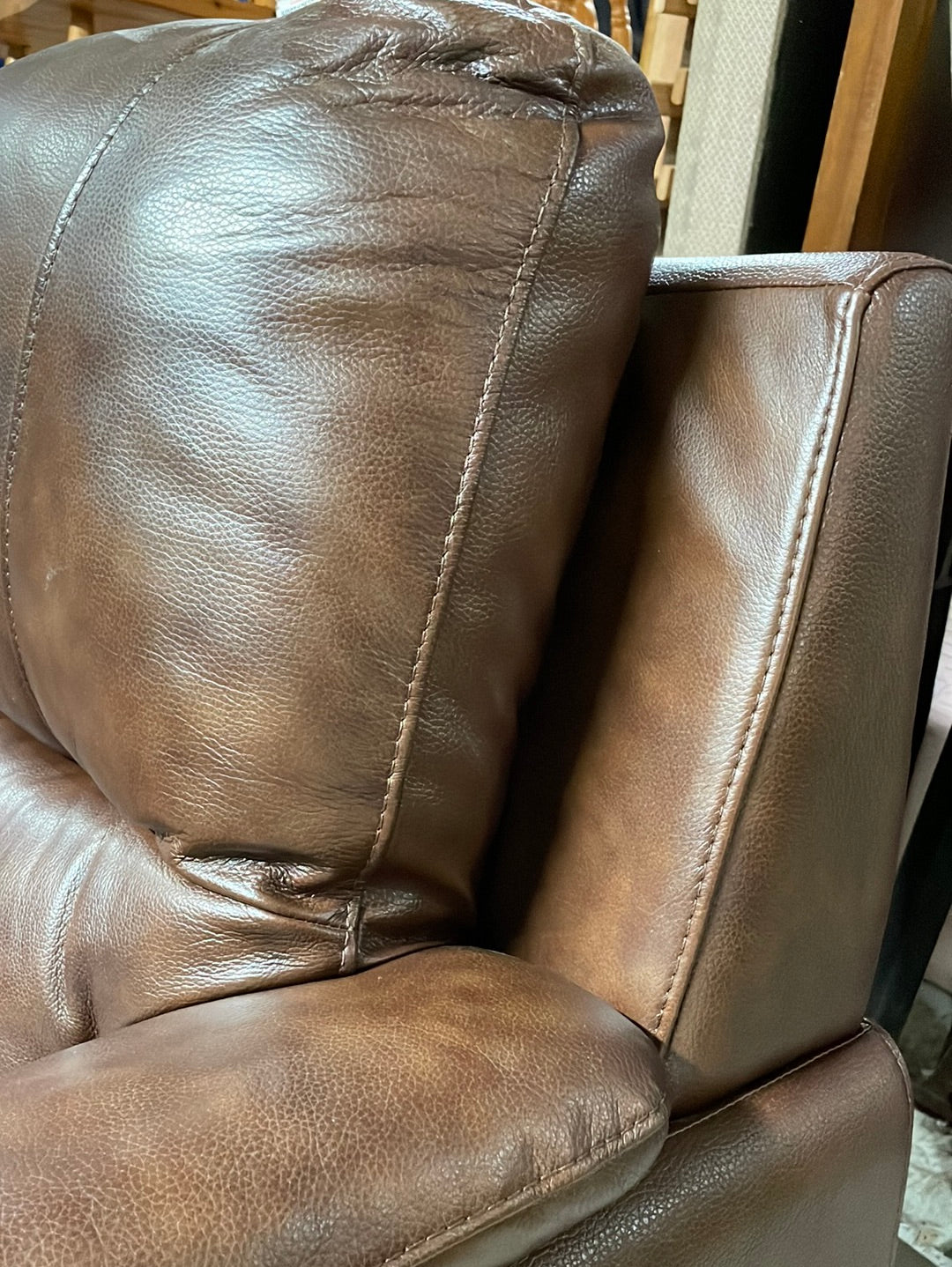Real brown leather 3+2 sofa suite