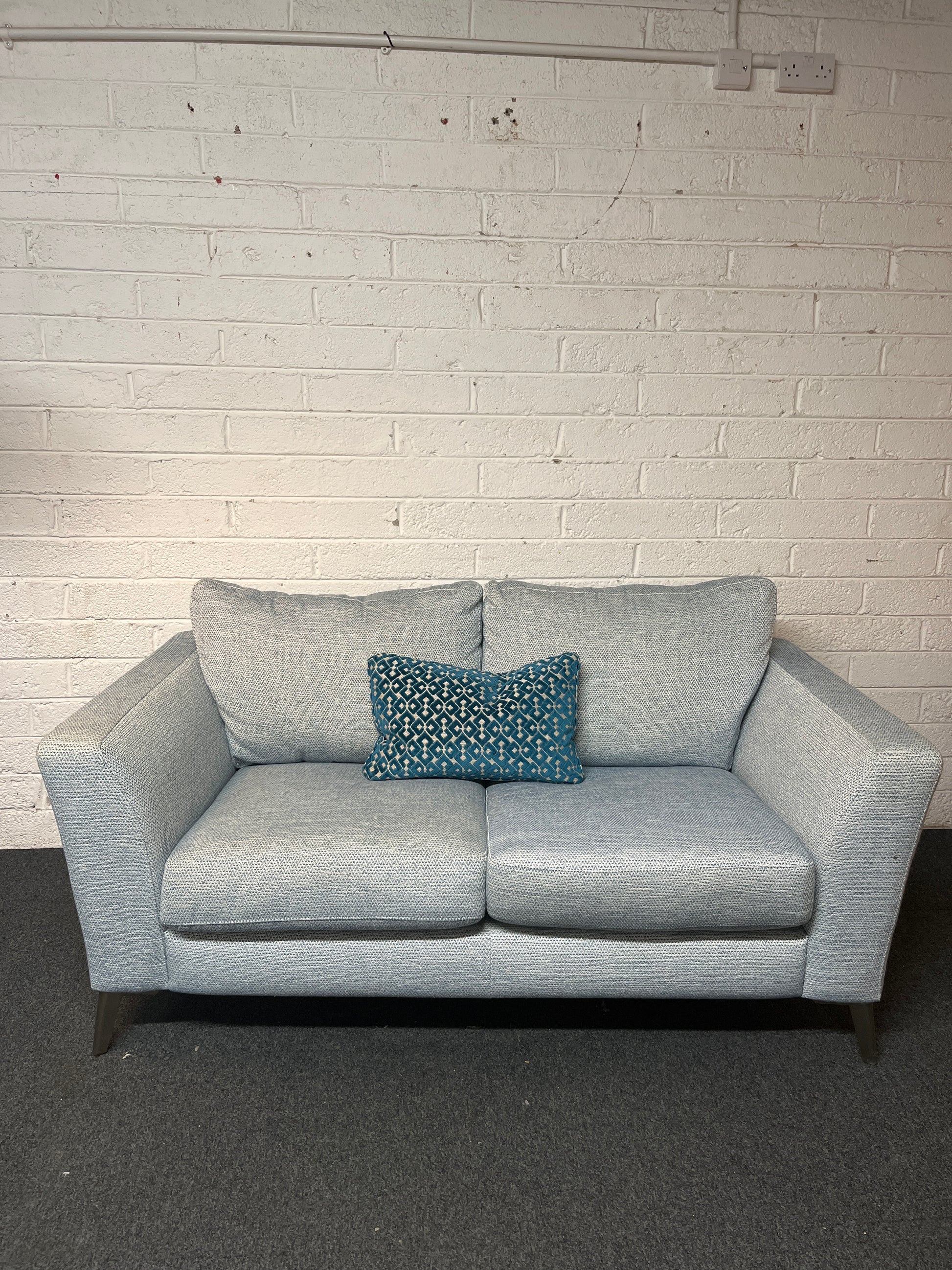 Small light blue and grey mix fabric office chair 3225