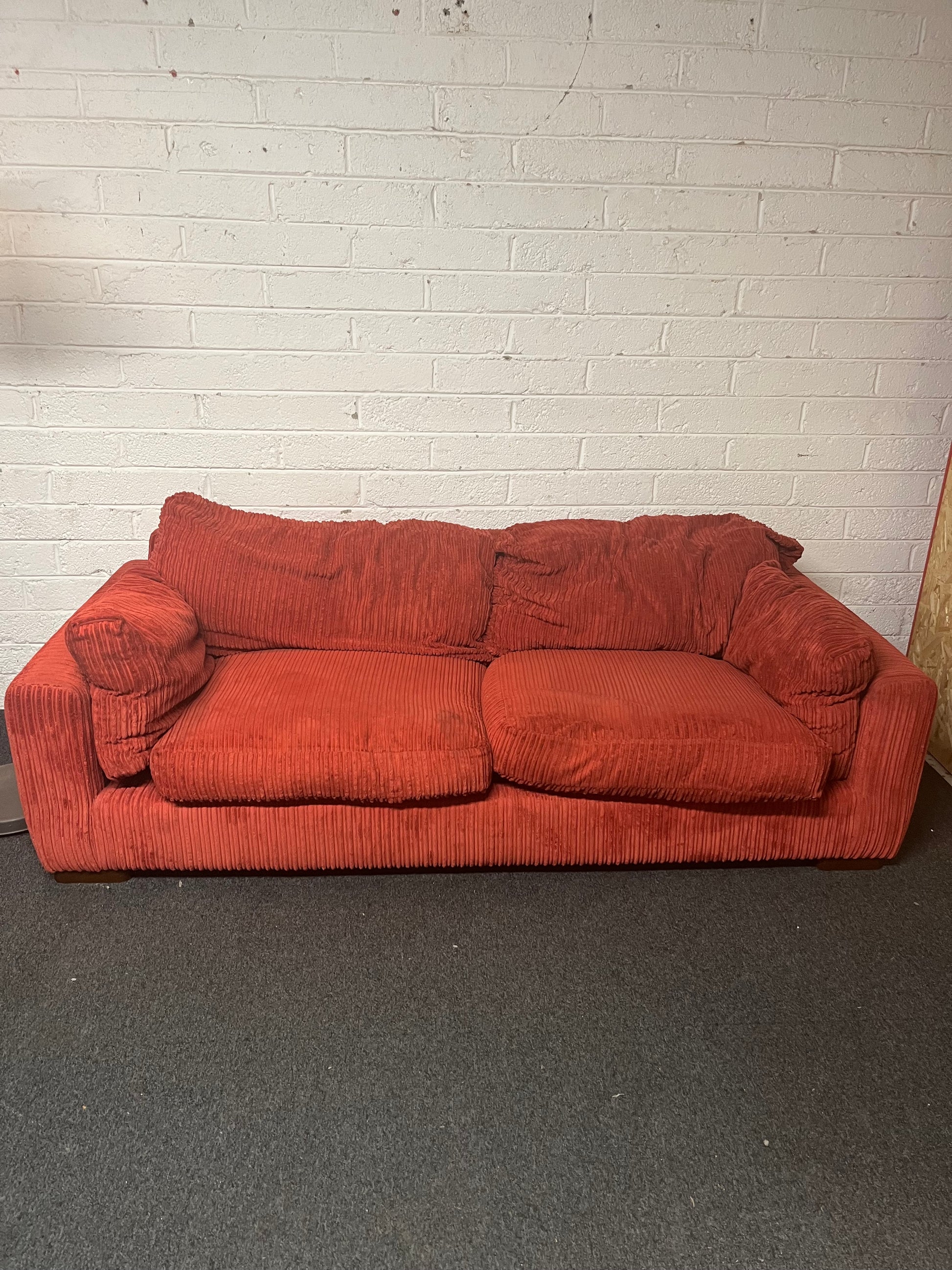 3+1 red corduroy fabric sofa suite 1325