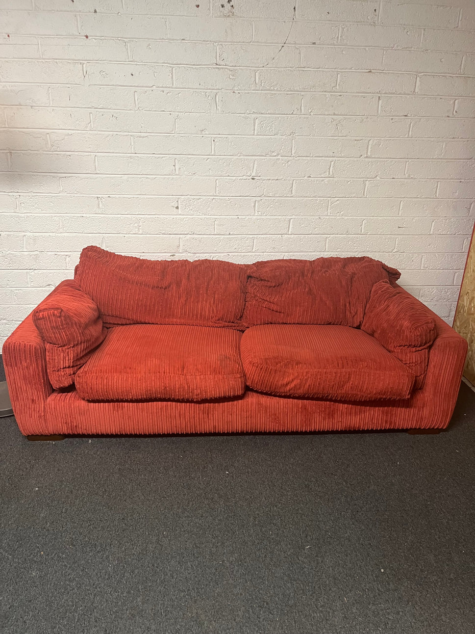 3+1 red corduroy fabric sofa suite 1325