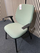 Switch Pawd jade green fabric meeting chair with fixed arms and cantilever frame 3 image