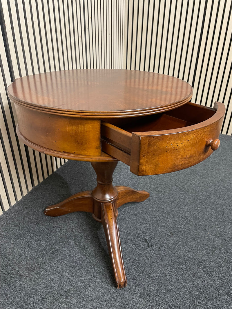 Mahogany circular 2-drawer lamptable, height 62 cm, diameter 55 cm  44683
