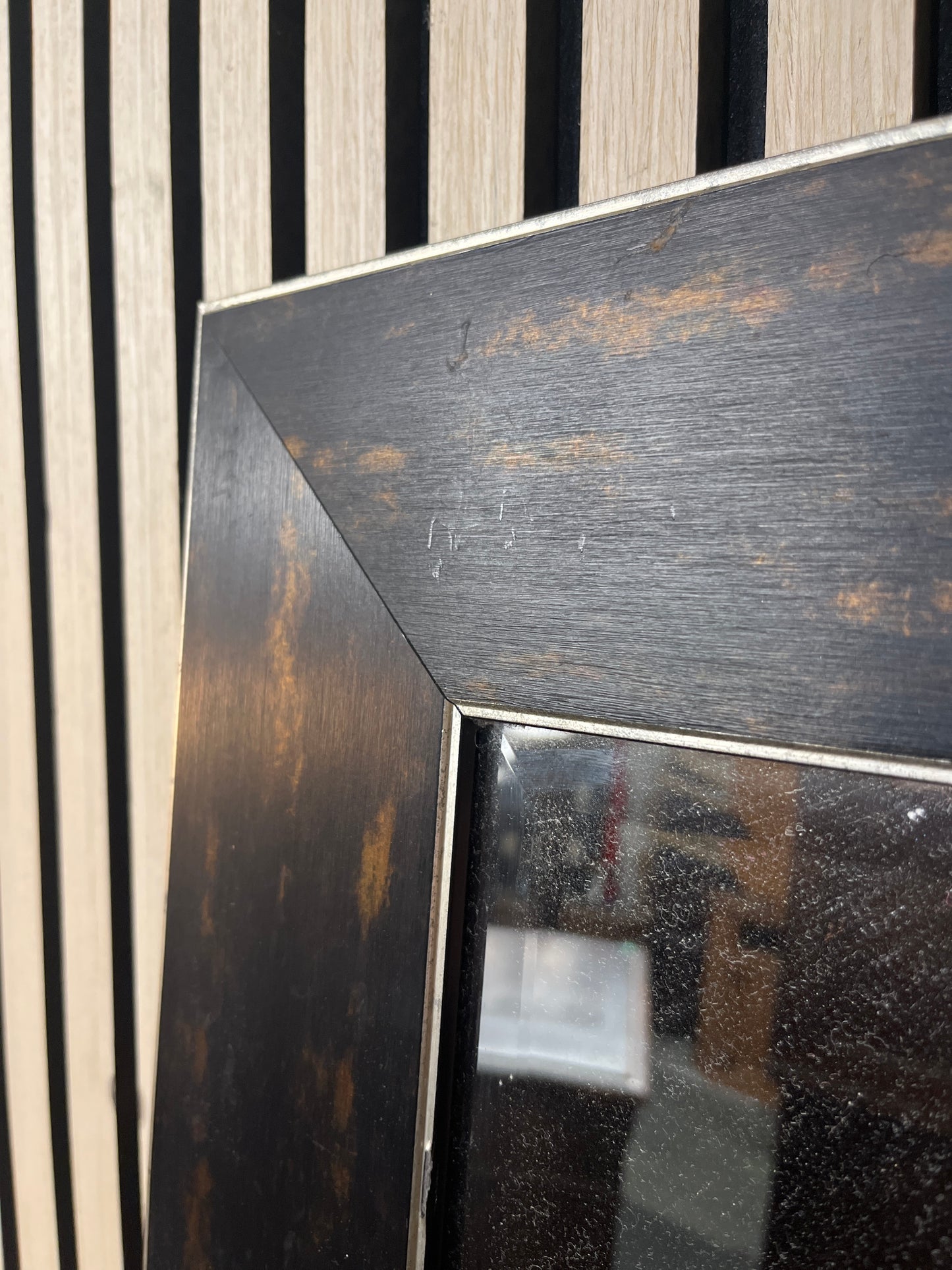 Large tall rectangular black framed mirror (64 x 174 cm) 3126