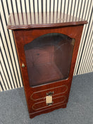 Mahogany 1 glass door 2 drawer small storage unit (H 102 x W 50 x D 50 cm)  44534