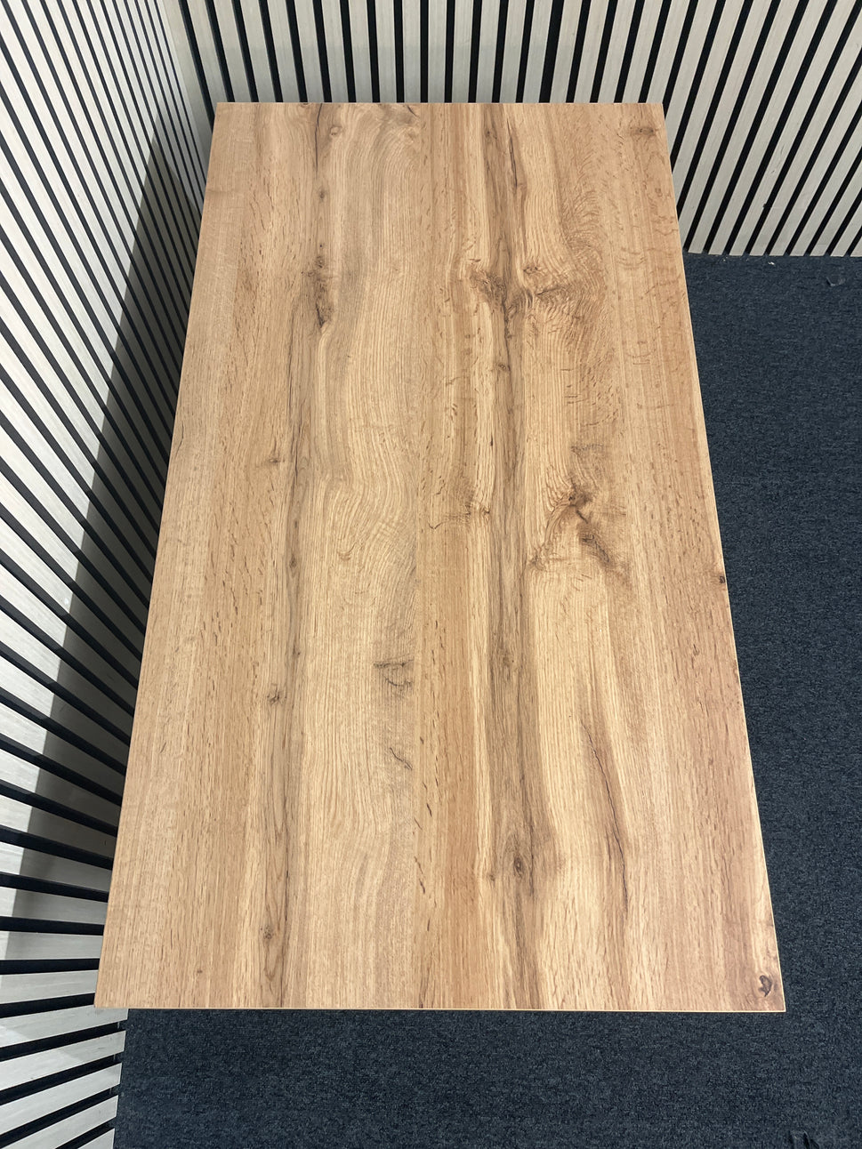 Oak and grey laminate rectangular coffee table with shelf  3325