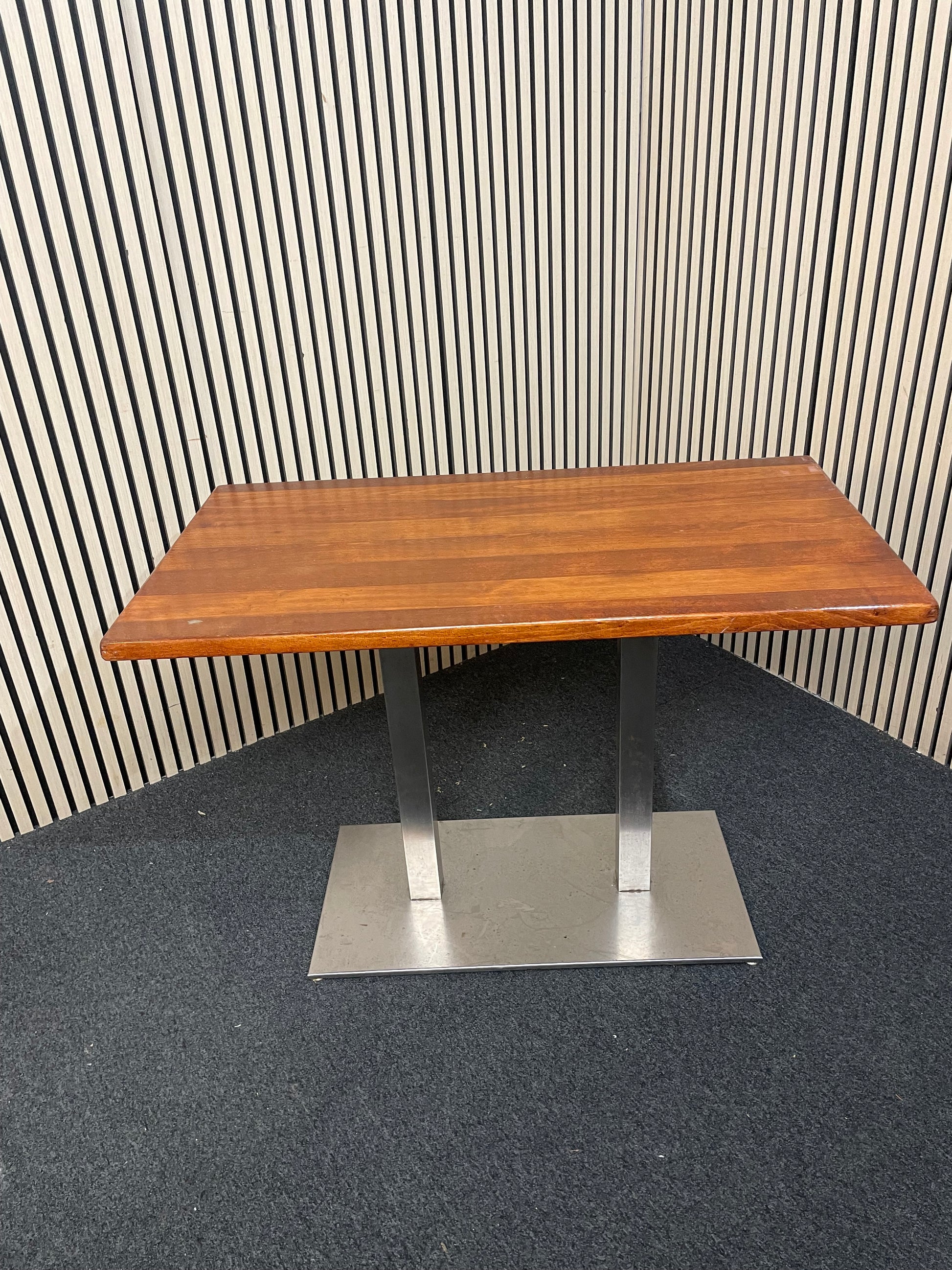 Low double metal base - solid wood top 110 cm x 60 x 75 cm high 1126