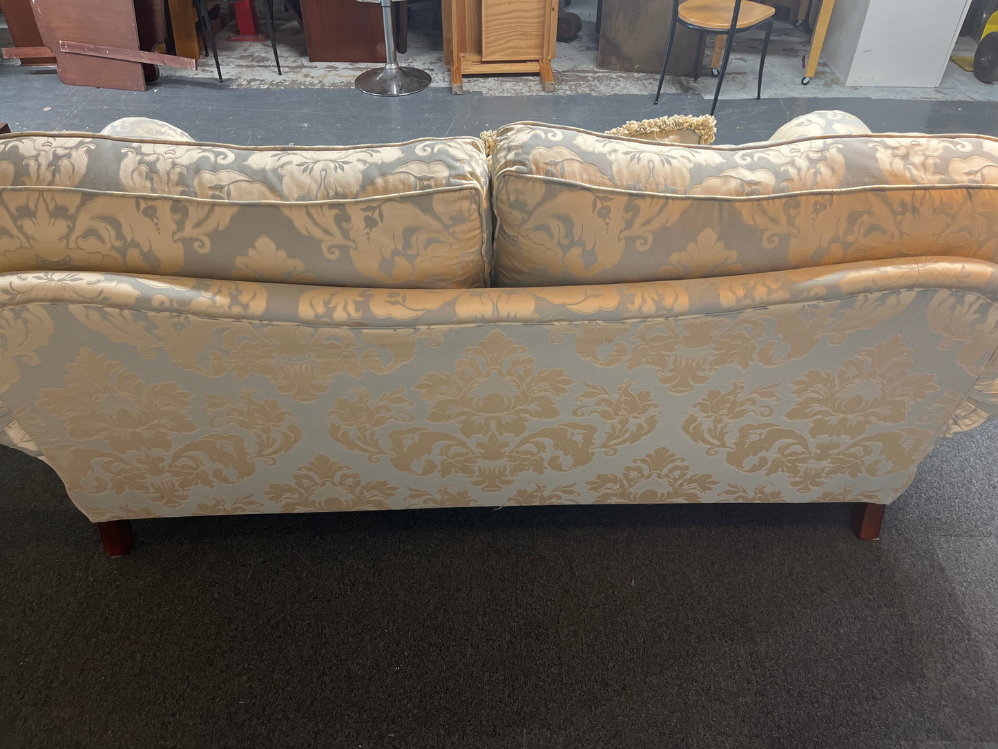 3+2 finline blue mixed fabric suite, brass castors, solid wood frame 3225