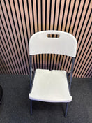 Switch Ex Demo Hebe steel folding chair with blow moulded seat and back in white 2 image