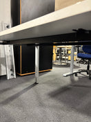 Switch 1600x800 white laminate scallop top straight desk with metal manual height adjustable frame 3 image