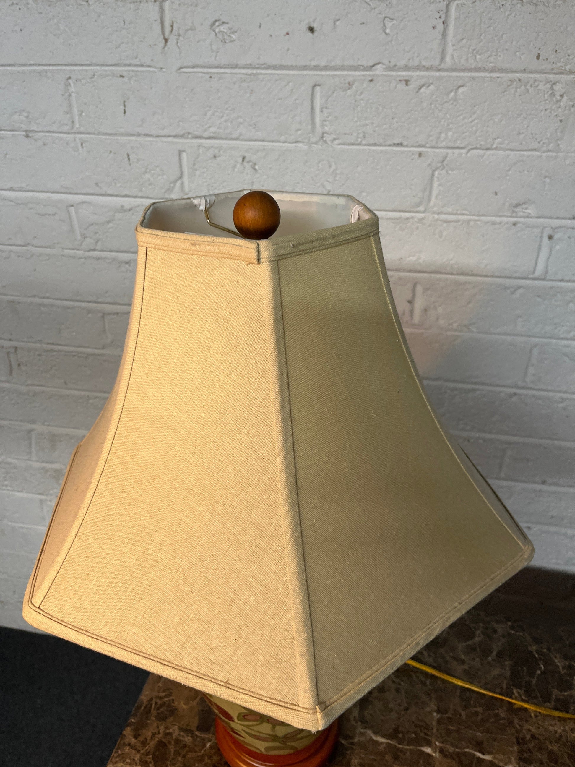 Ornate floral lamp with cream shade 2225