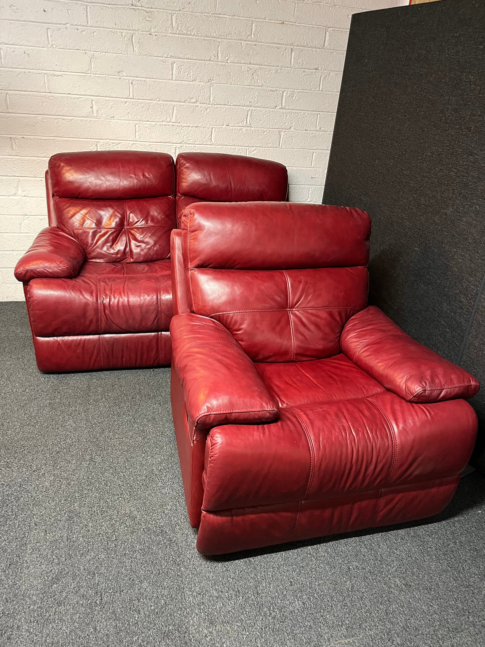 2+1 real wine leather recliner sofa suite 2225