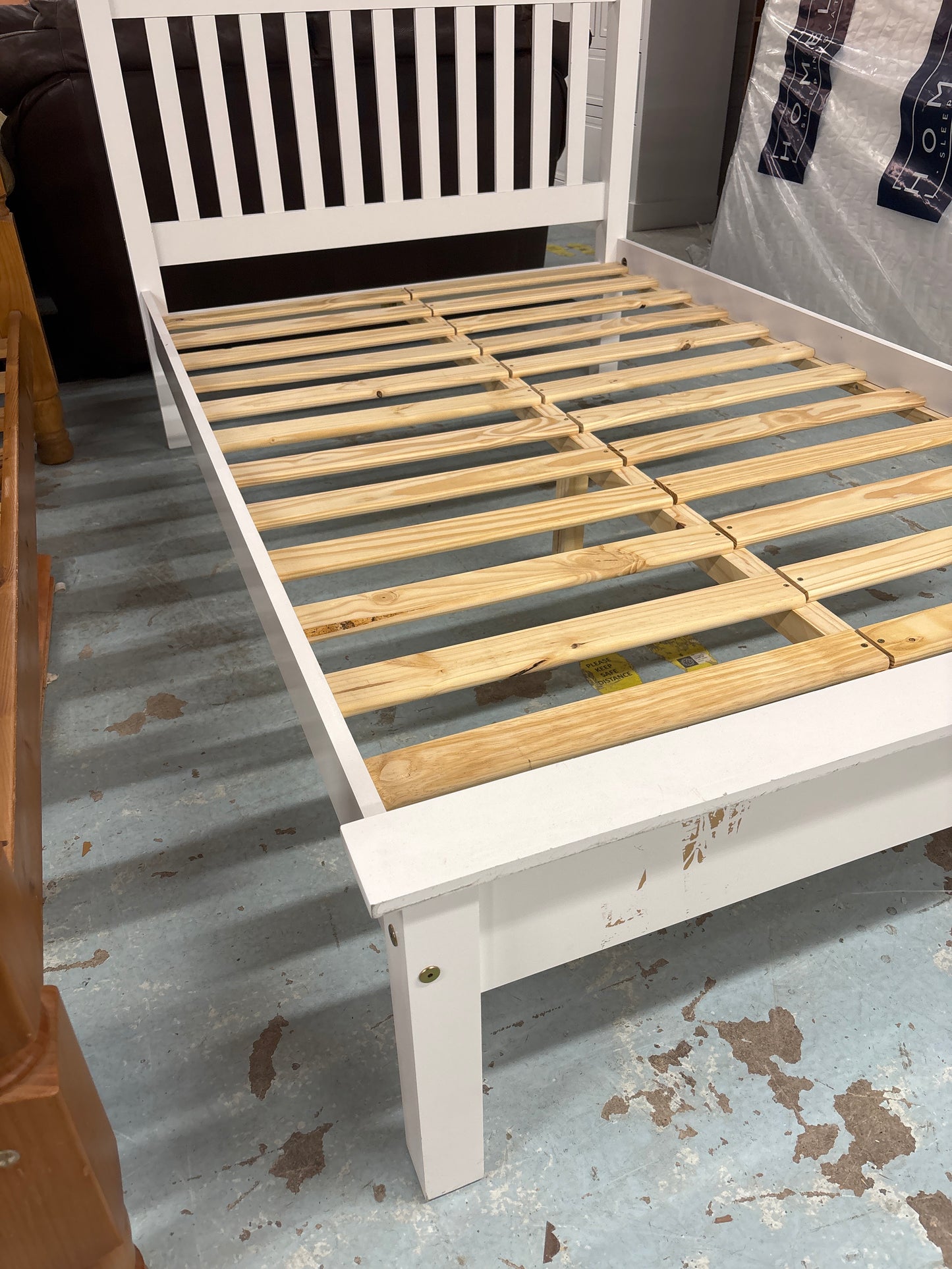 NEW Monaco 4ft low end bed frame in white
