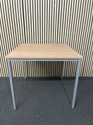Switch NEW light oak 25mm top 800x800 canteen table with silver metal framed legs. Price inc VAT 2 image
