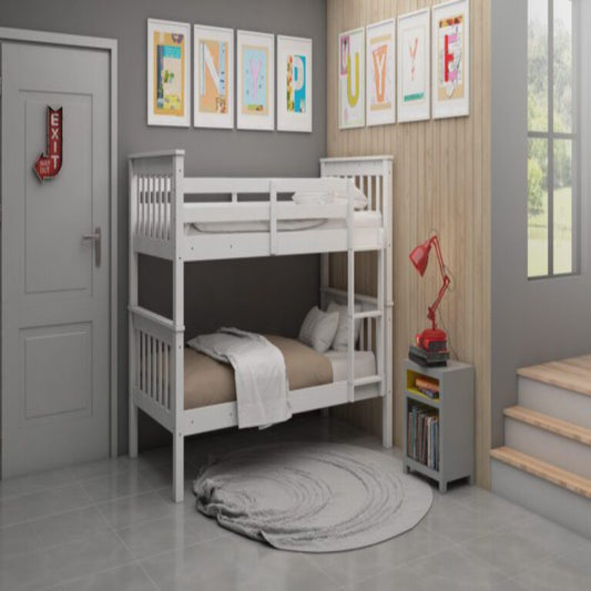NEW Athens SINGLE Bunk- White, Grey or pine,  Flat packed price. Assembly is extra