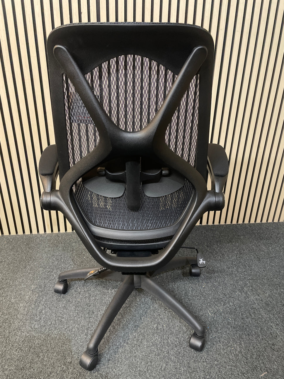 Napier high mesh back operator chair with mesh seat - black with folding arms
