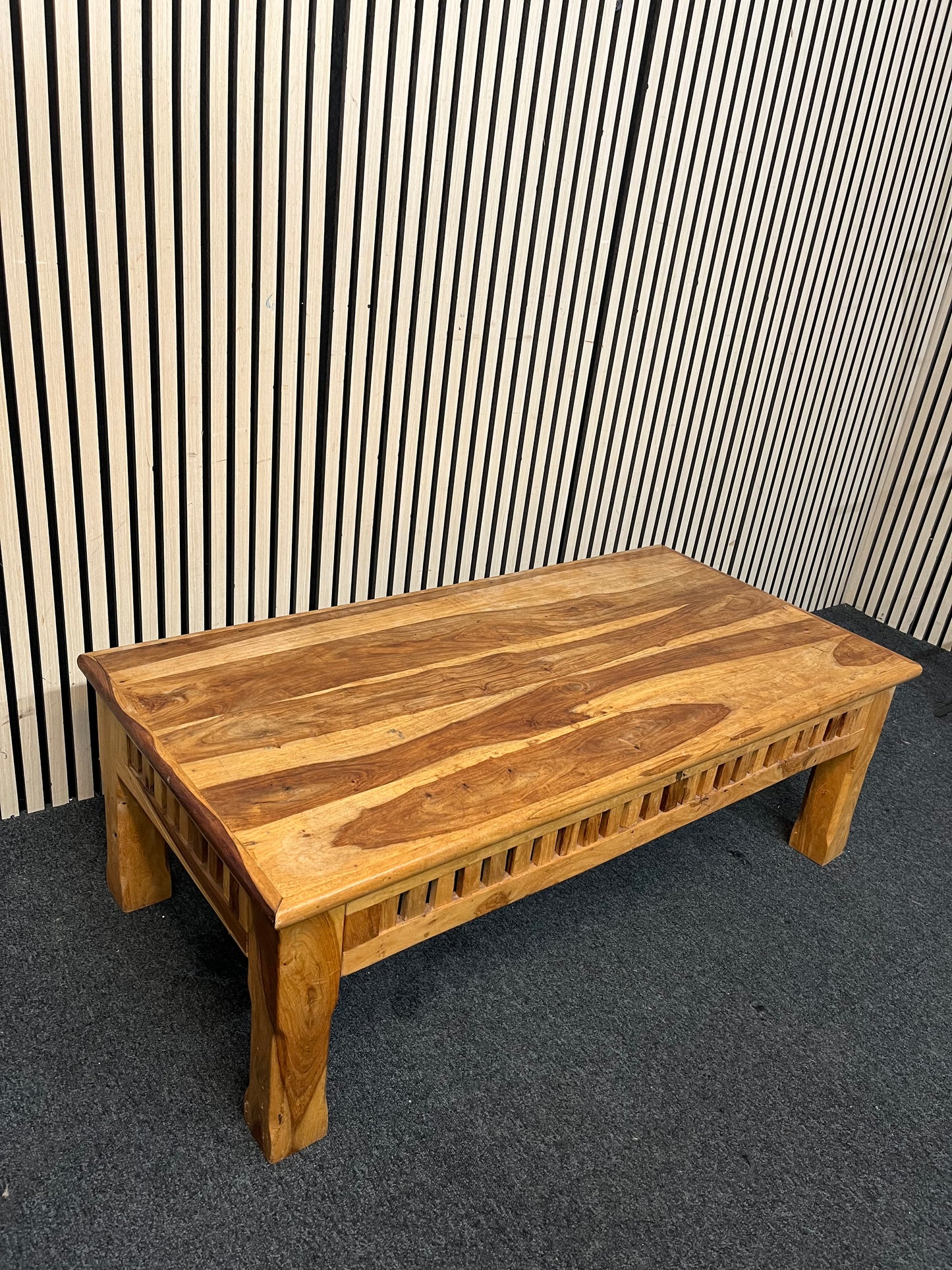Solid Indonesian teak low rectangular coffee table 43679