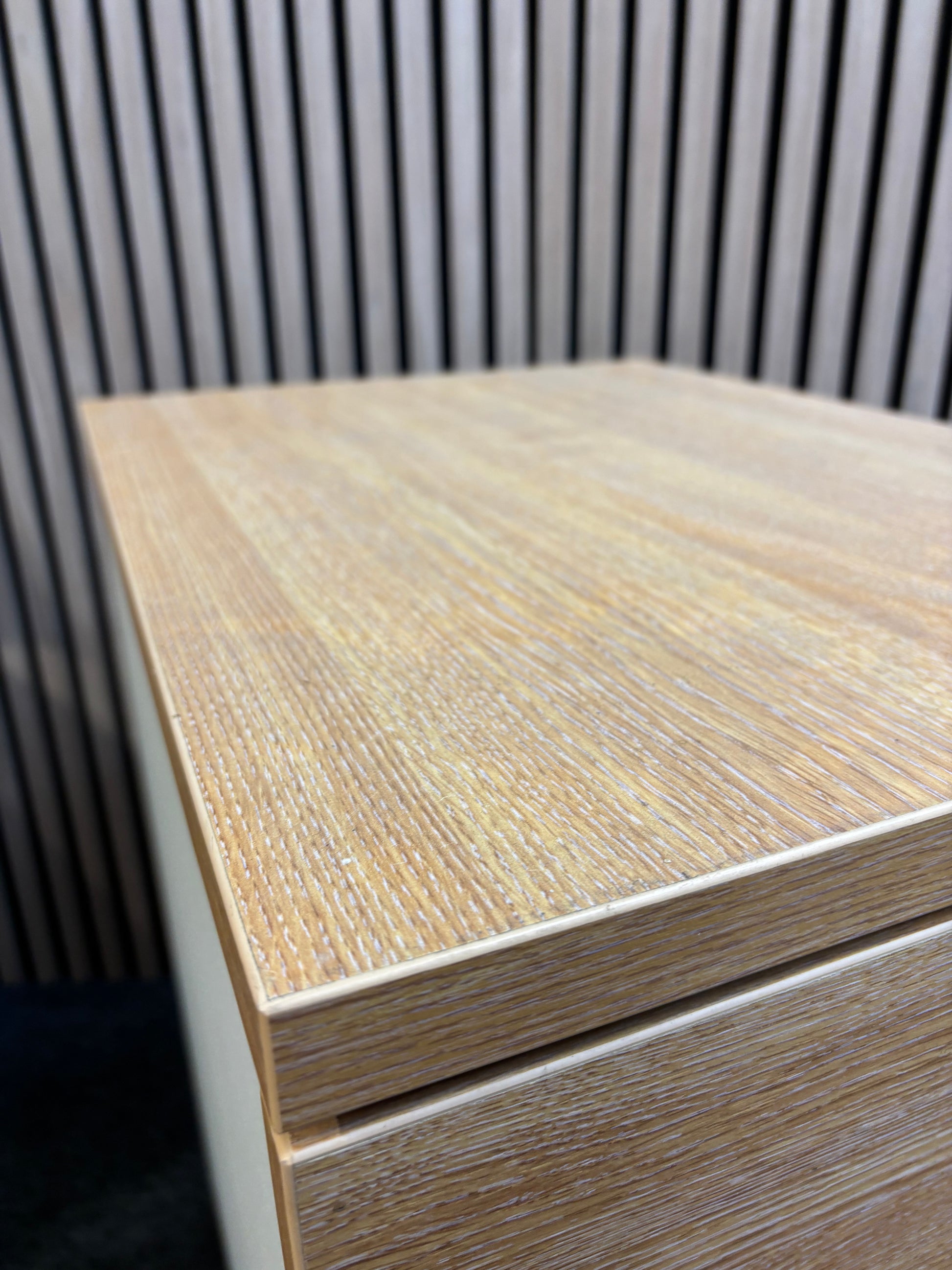 Wooden 600 desk high pedestal (600mm deep) - Oak/White