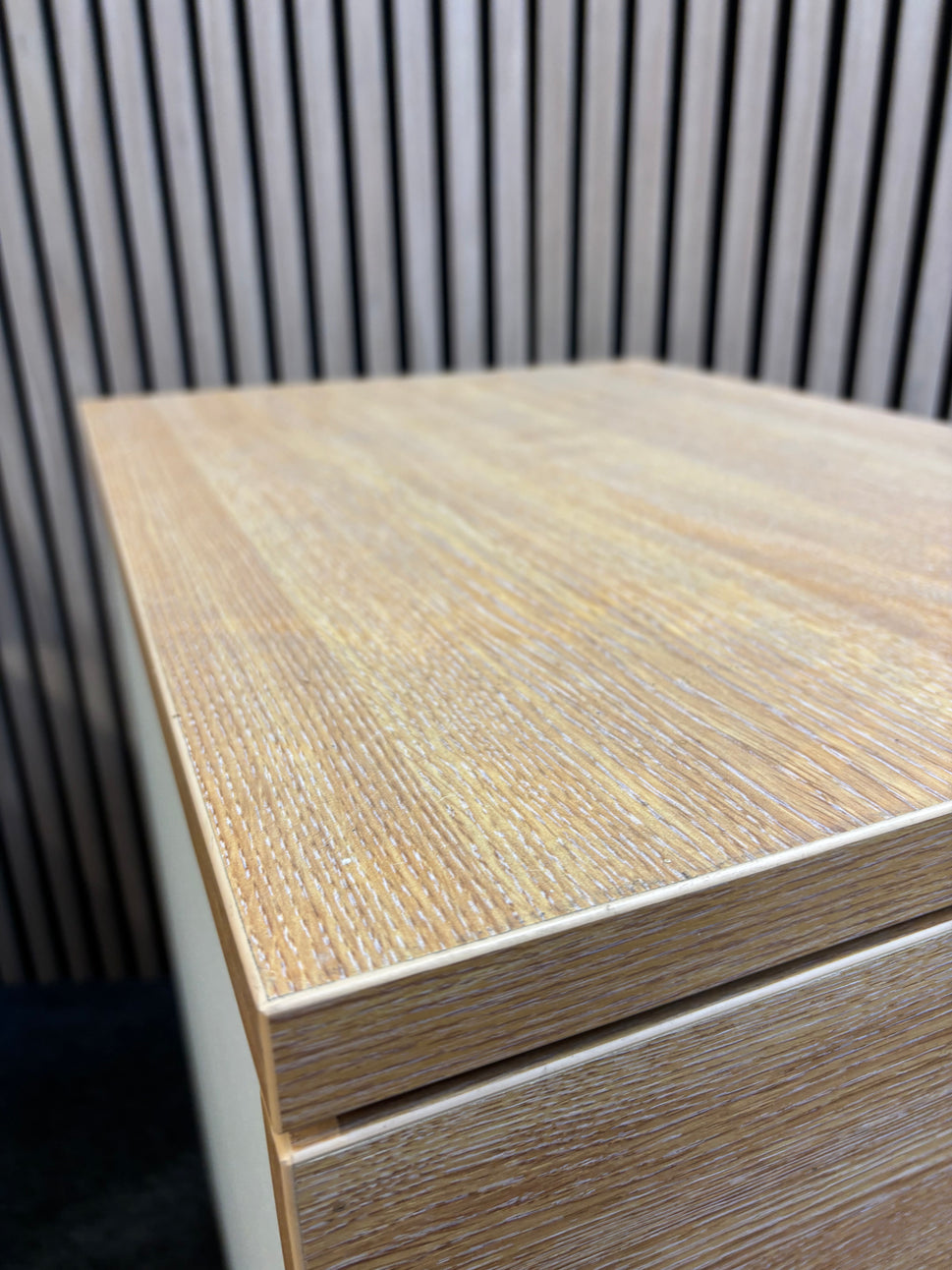 Wooden 600 desk high pedestal (600mm deep) - Oak/White