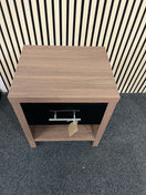 Switch Black gloss and oak laminate 1 drawer bedside locker 2 image