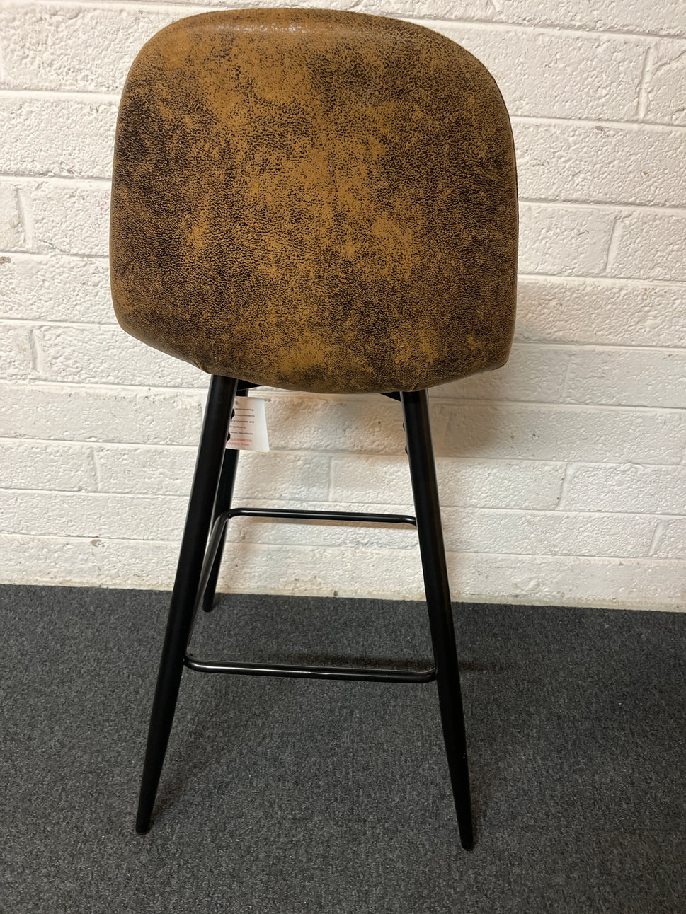 Black and brown mixed fabric high stool with black metal frame  1325