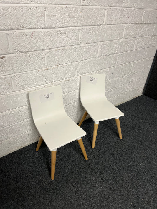 White painted solid wood Crate & Barrel kids chair  1225